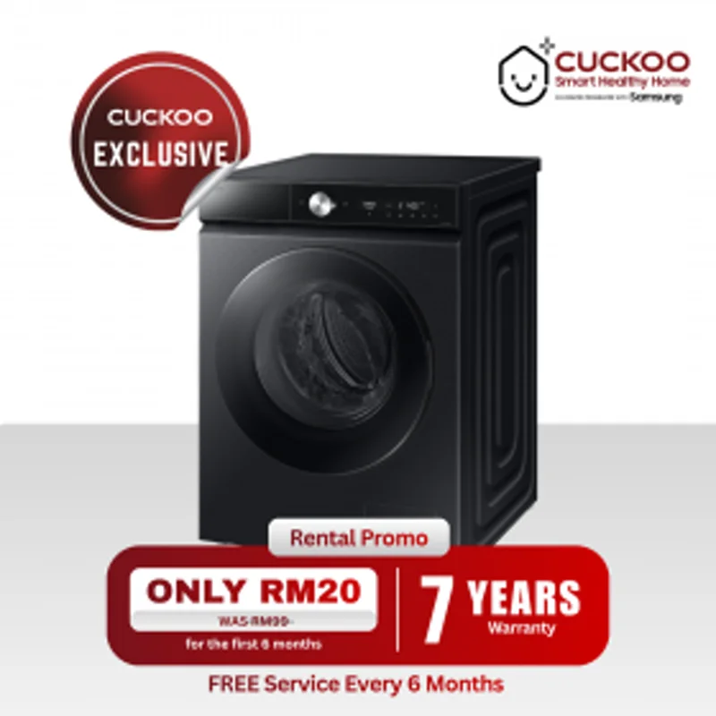 Sewa Bespoke AI Laundry Combo 12/7kg — harga bulanan CUCKOO Malaysia